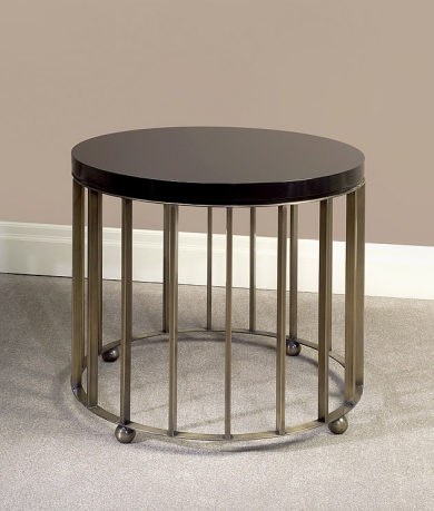 End Table Brass and Walnut